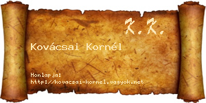 Kovácsai Kornél névjegykártya