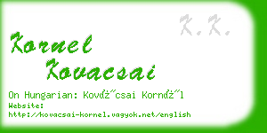 kornel kovacsai business card